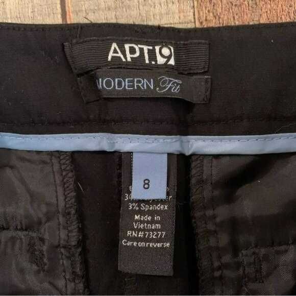 Apt. 9 Black cropped modern fit pants size 8 - Picture 5 of 7